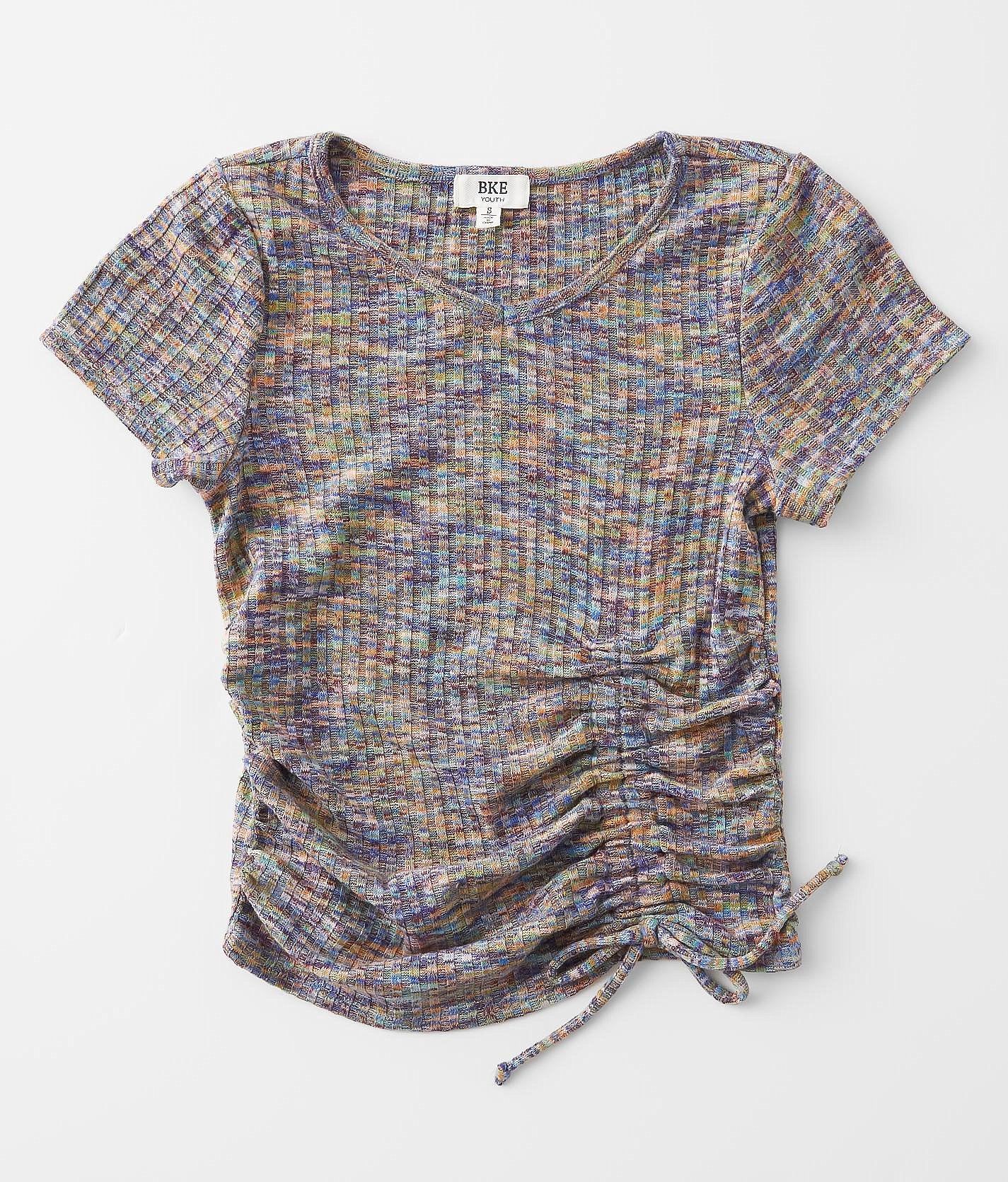 Girls - BKE Space Dye Ribbed Top - Girl's Shirts & Blouses in Blue Multi