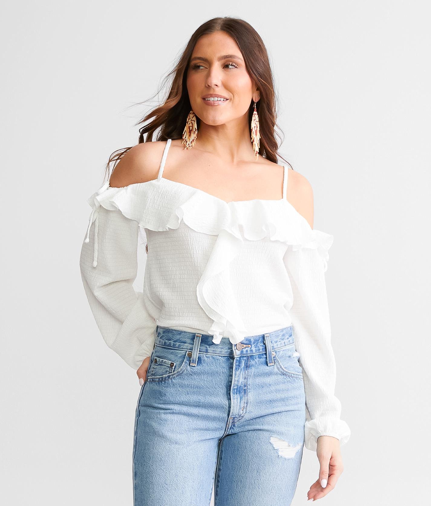 Daytrip Cold Shoulder Top - Women's Shirts & Blouses in White