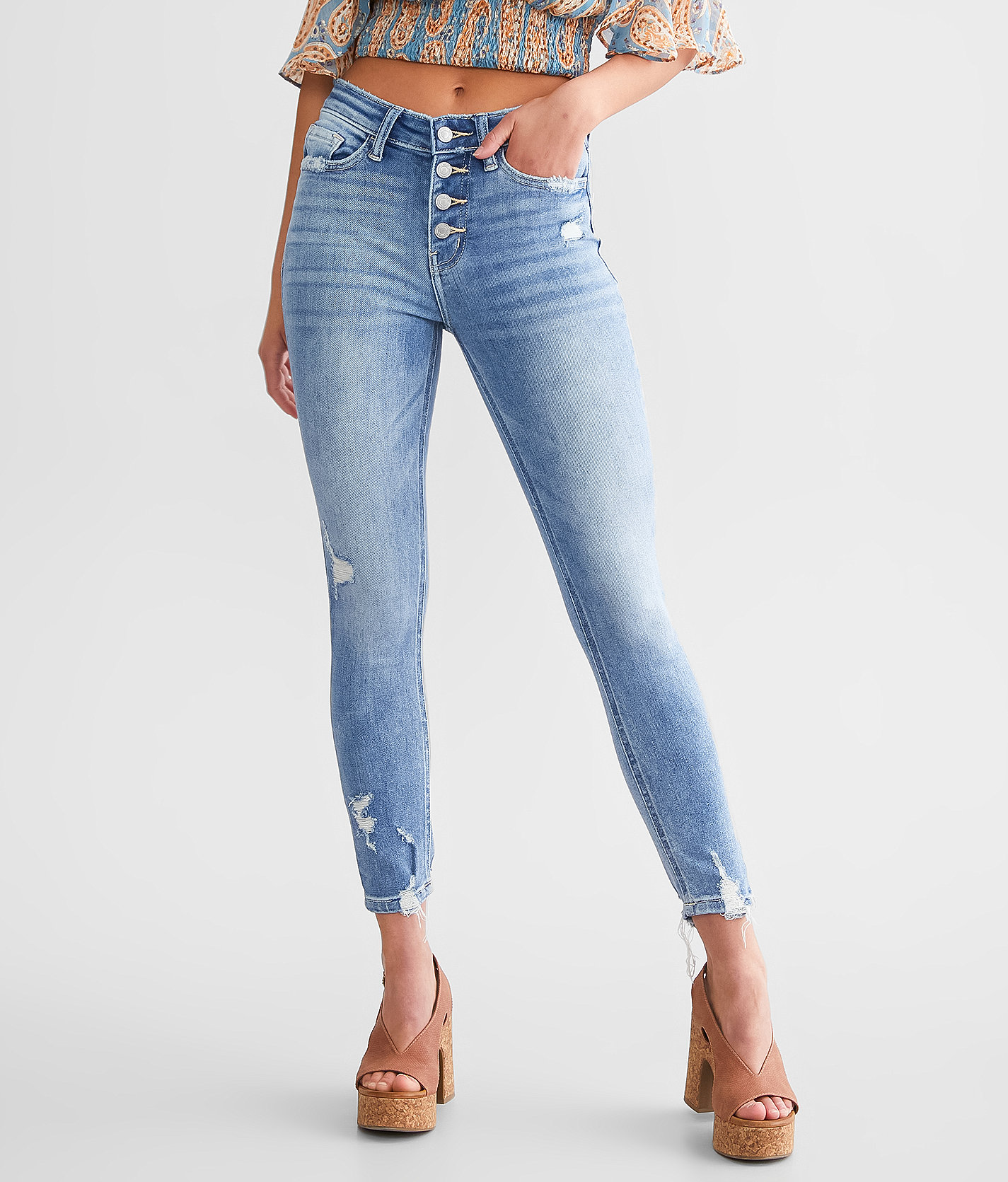VERVET High Rise Ankle Skinny Stretch Jean - Women's Jeans in Ash May