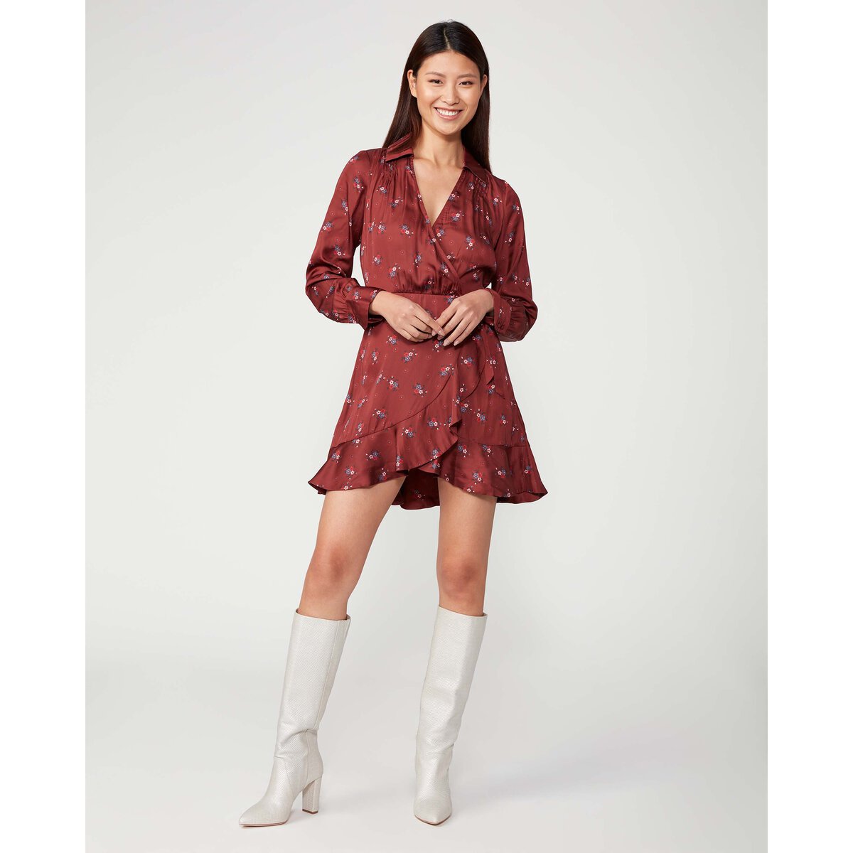 Parisa Red Flowered Dress