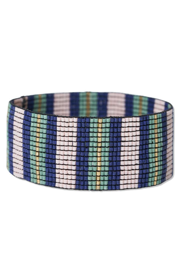 Kenzie Uniform Vertical Colorblock And Stripes Beaded Stretch Bracelet