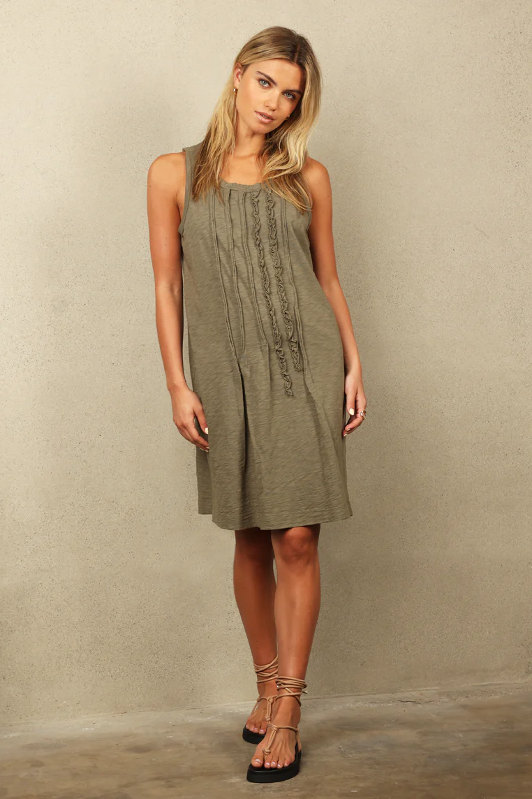 Ruffle Pintuck Dress