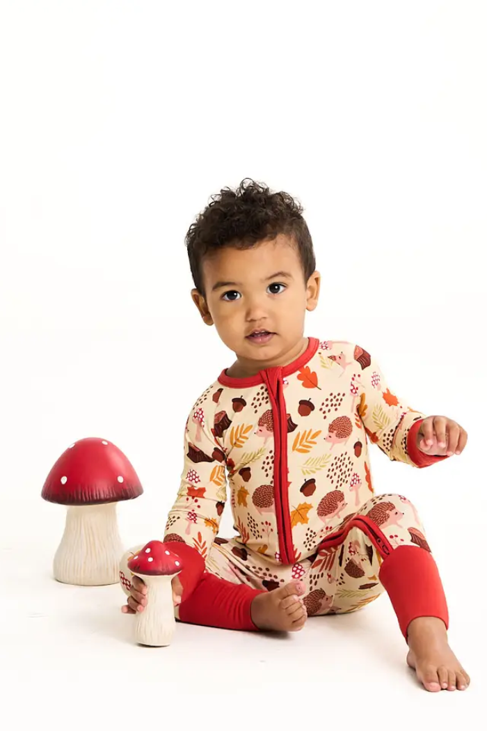 Woodland Whimsy Hedgehog Bamboo Convertible Pajamas