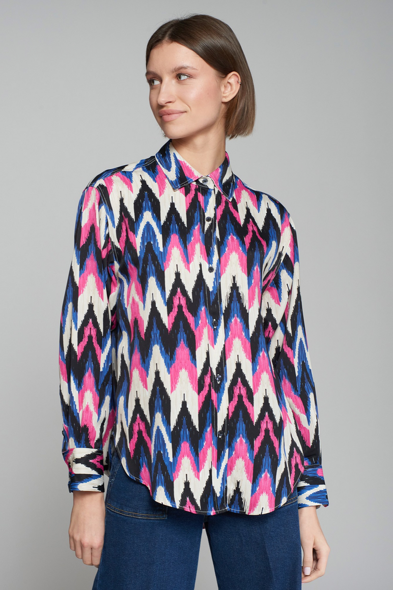Ikat Spikes Print Raso Shirt