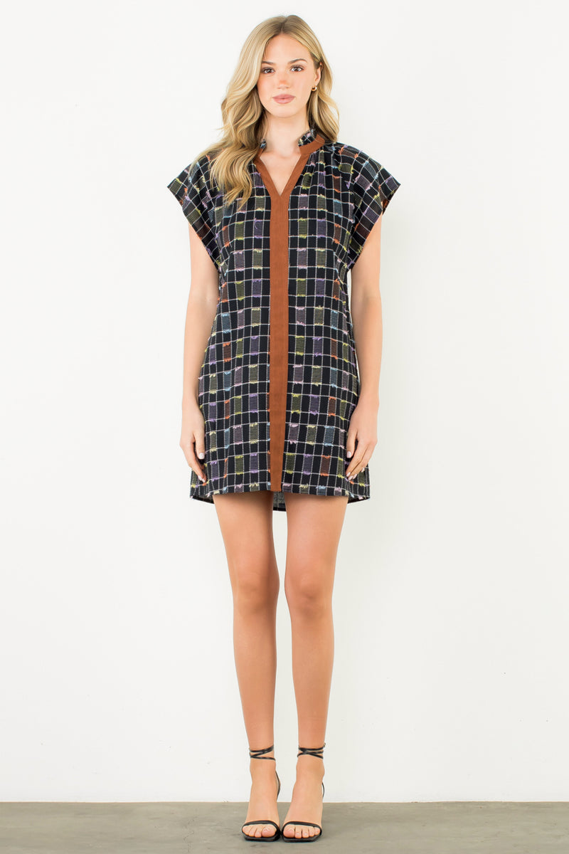 Abby Short Sleeve Embroidered Detail Dress