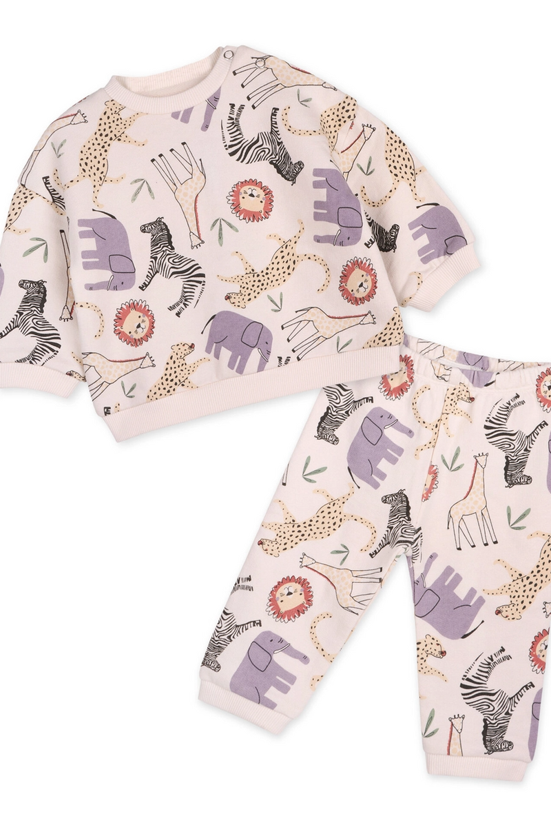 Animal Safari Baby Sweatshirt & Jogger Set