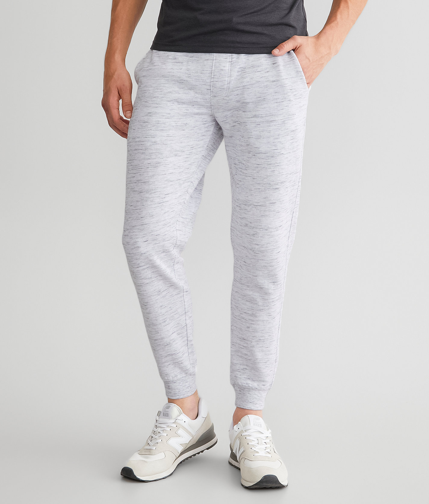 BKE Weston Knit Jogger - Men's Activewear in White Black