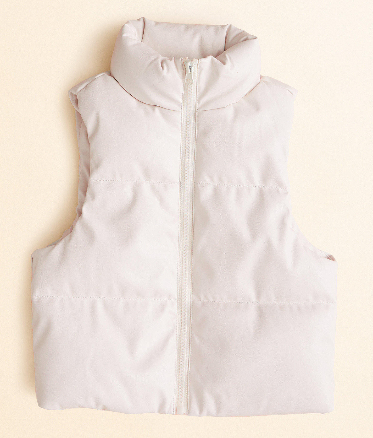 Girls - Willow & Root Pleather Puffer Vest - Girl's Coats & Jackets in Ecru