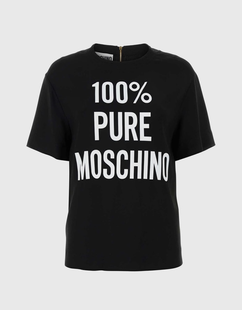 Slogan Printed Crewneck T-Shirt