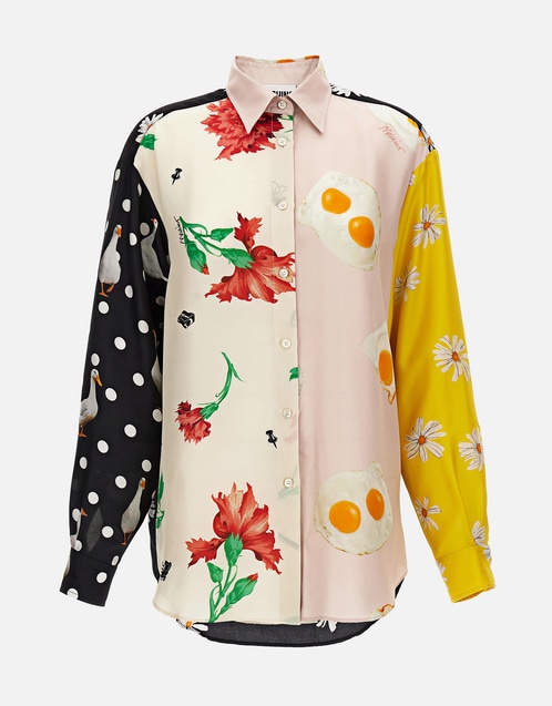 Silk Patchwork Printed Shirt