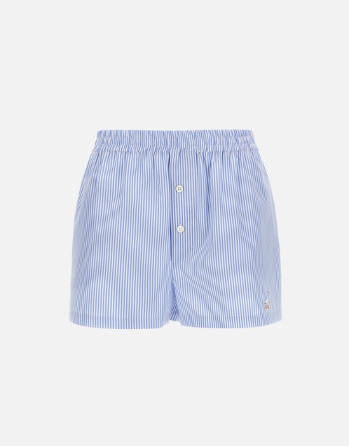 Striped Cotton Poplin Shorts
