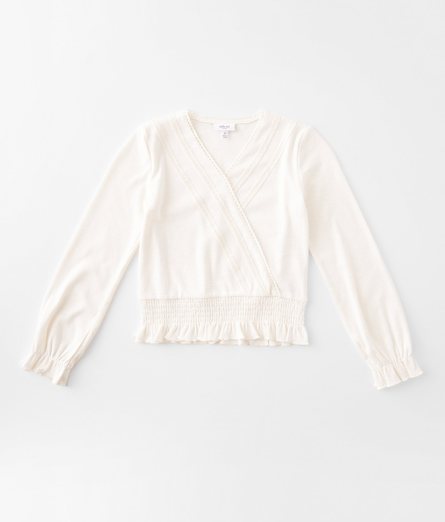 Girls - Willow & Root Slub Smocked Top - Girl's Shirts & Blouses in Stucco