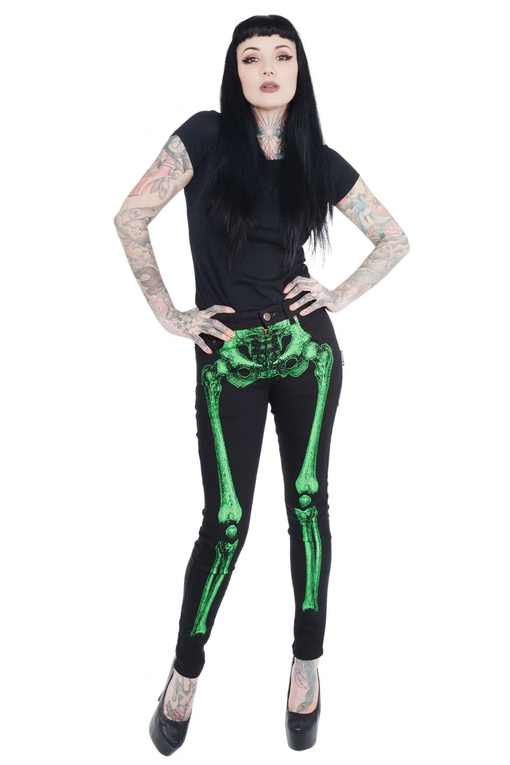Skeleton Jeans [Unisex] [Green Bone]
