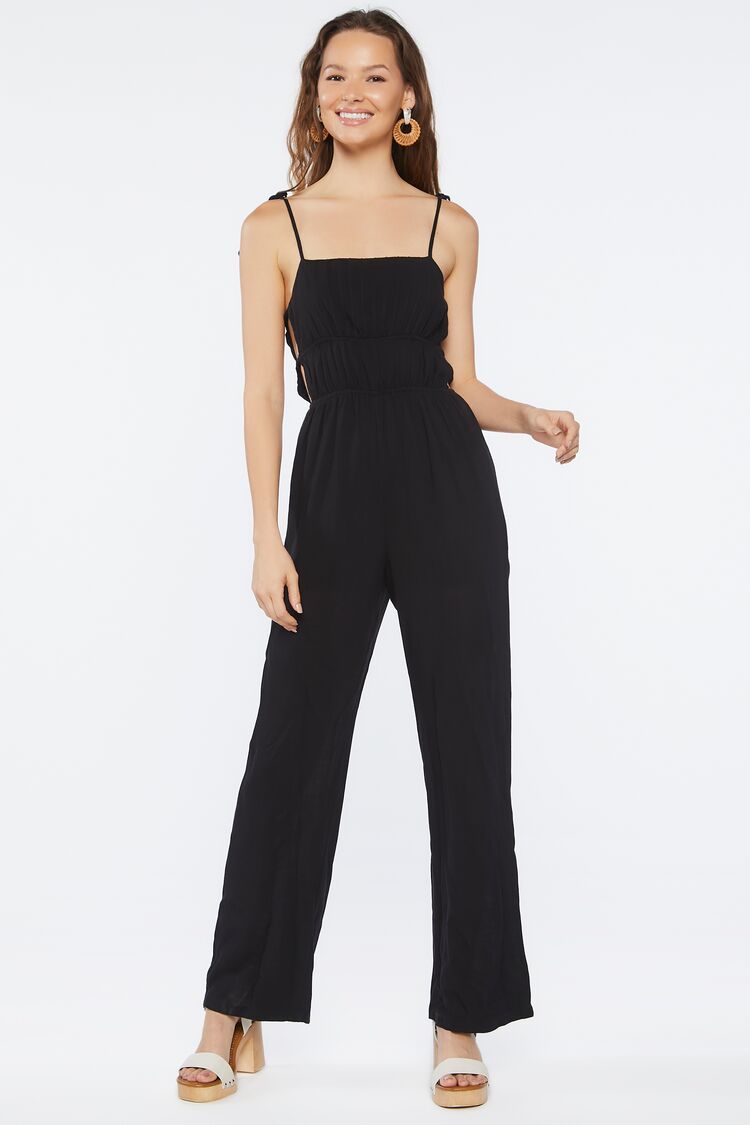 Ruched Tie-Strap Jumpsuit