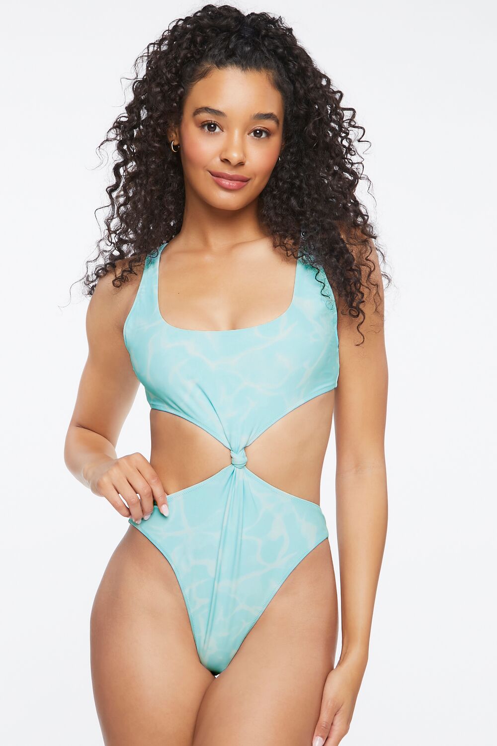 Water Print Monokini One-Piece Swimsuit