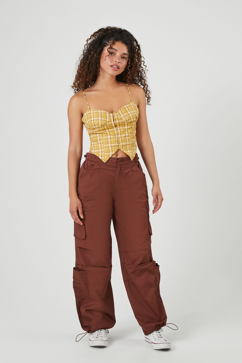 Wide-Leg Cargo Parachute Pants