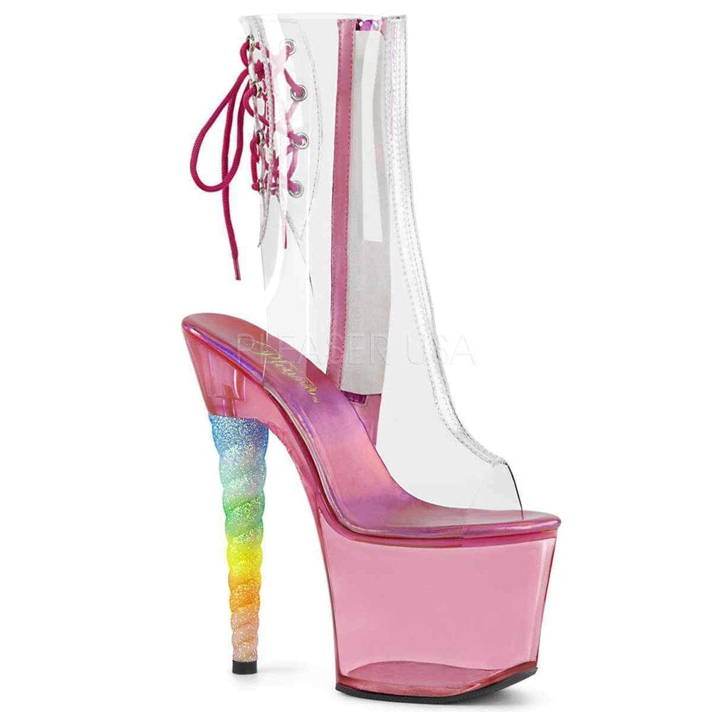 SS-Unicorn-1018C Platform Ankle Boot | Clear Vinyl