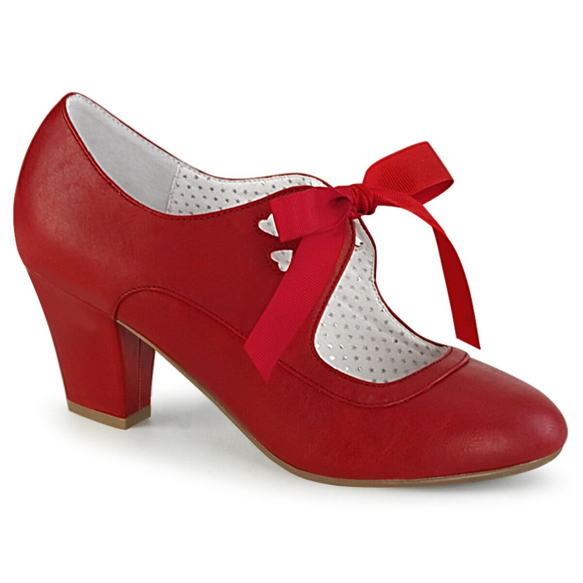 SS-WIGGLE-32 Pump | Red Faux Leather