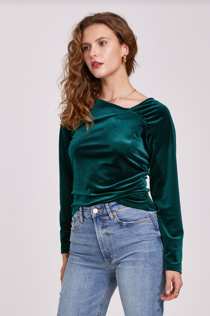 AL Asymmetrical Velvet LS