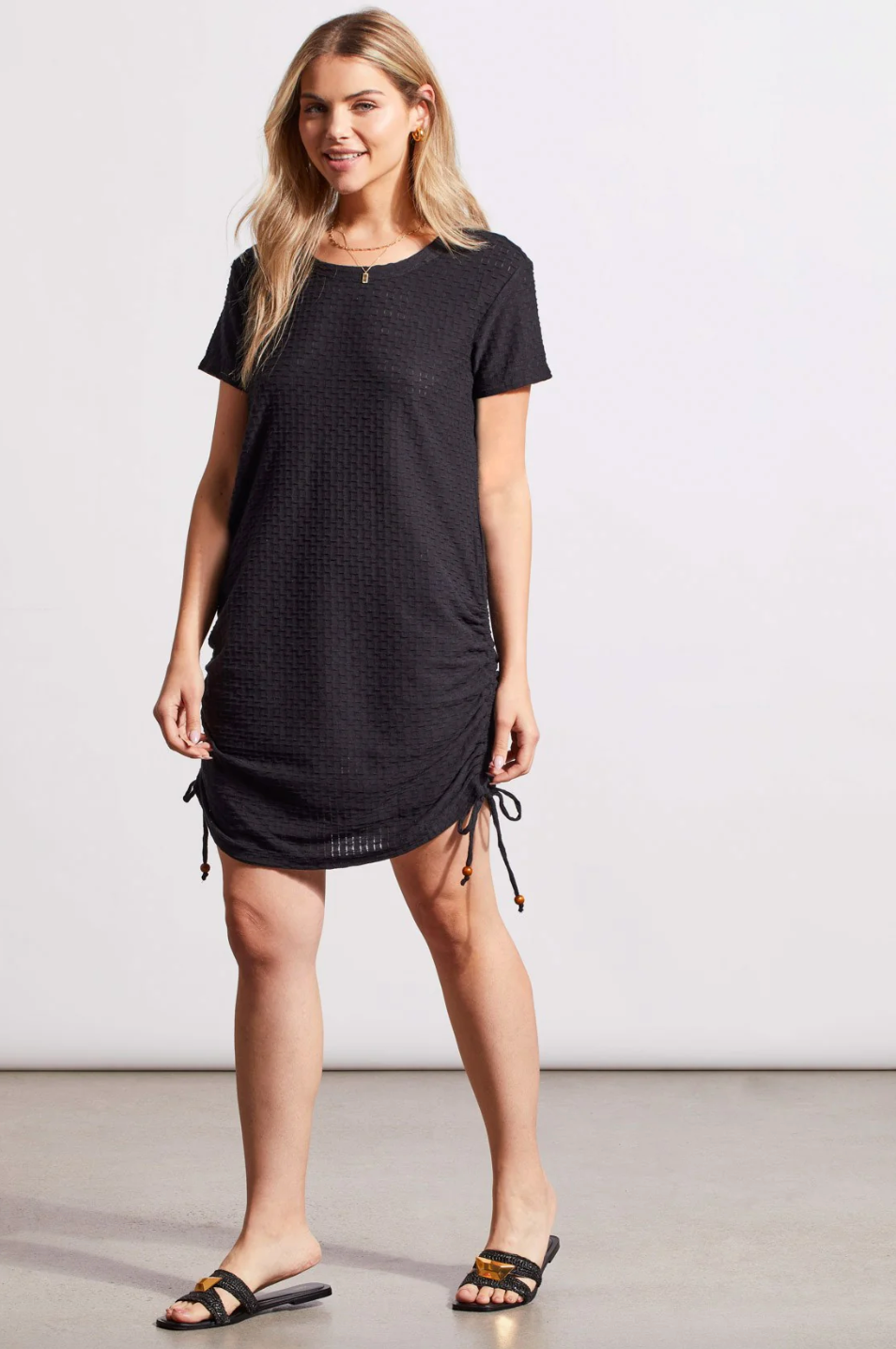 TRBL Side Ruching Dress-BLK
