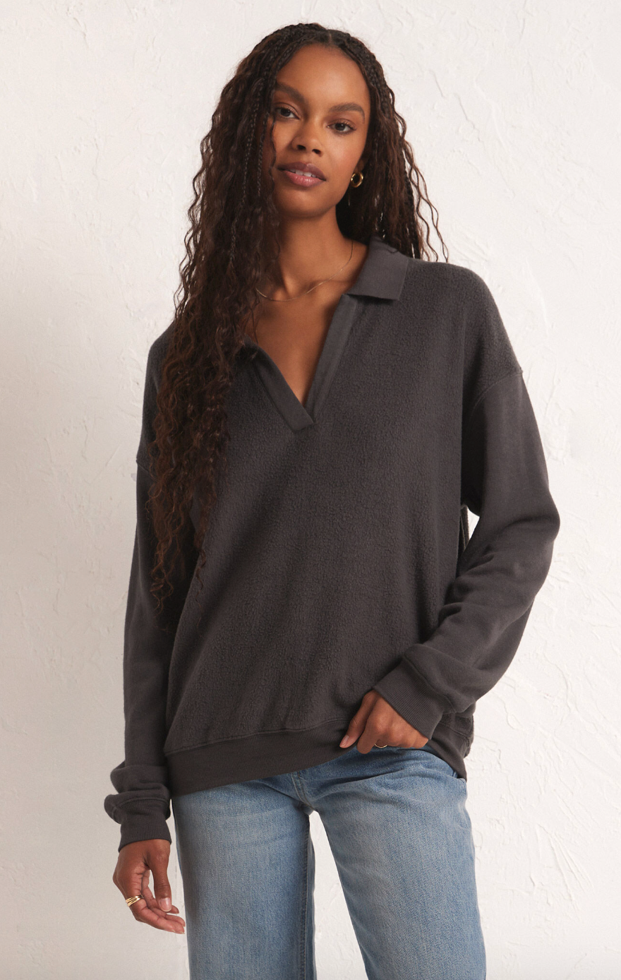 Zsup Nico Collared Fleece-Char.