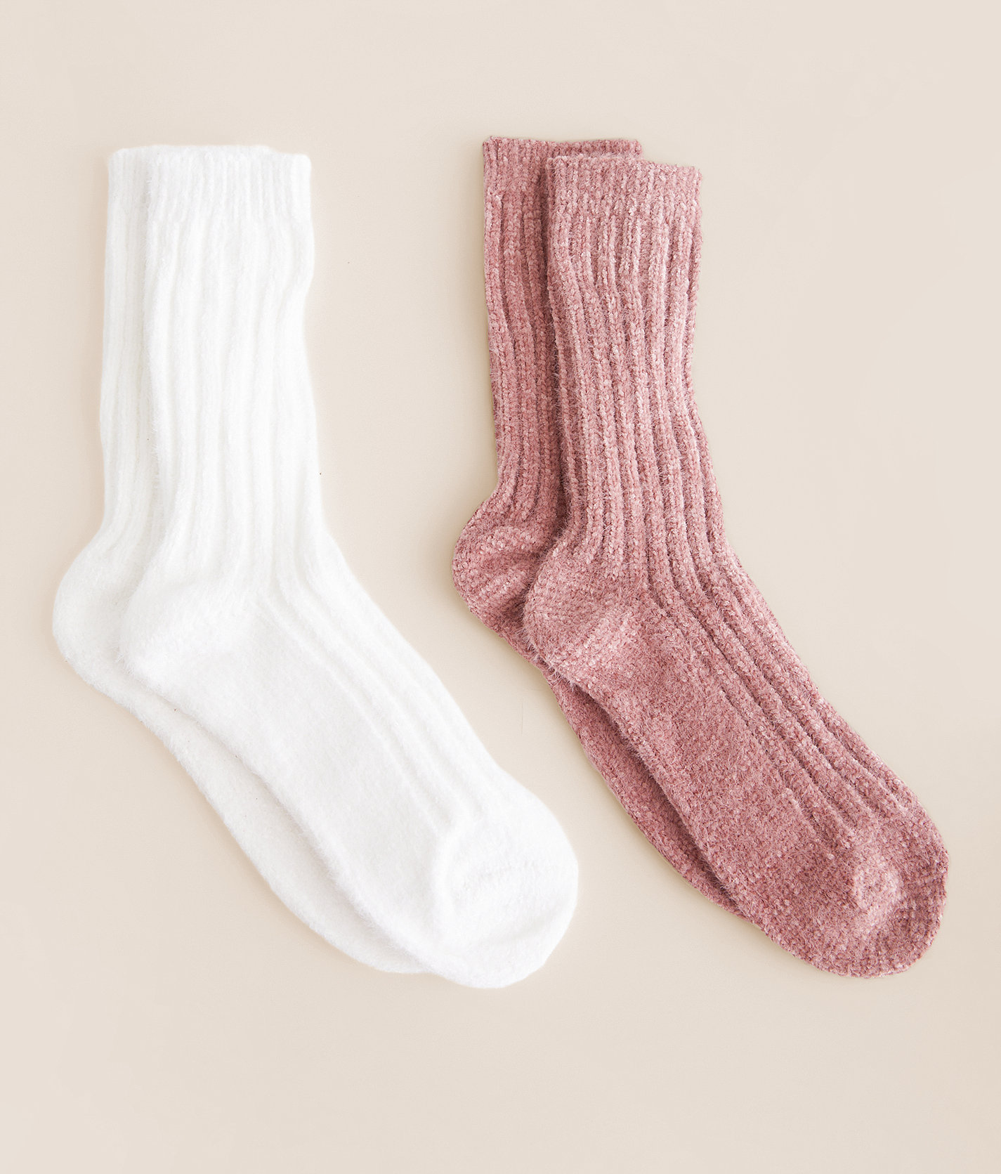 BKE 2 Pack Cozy Socks - Women's Socks in White Rust