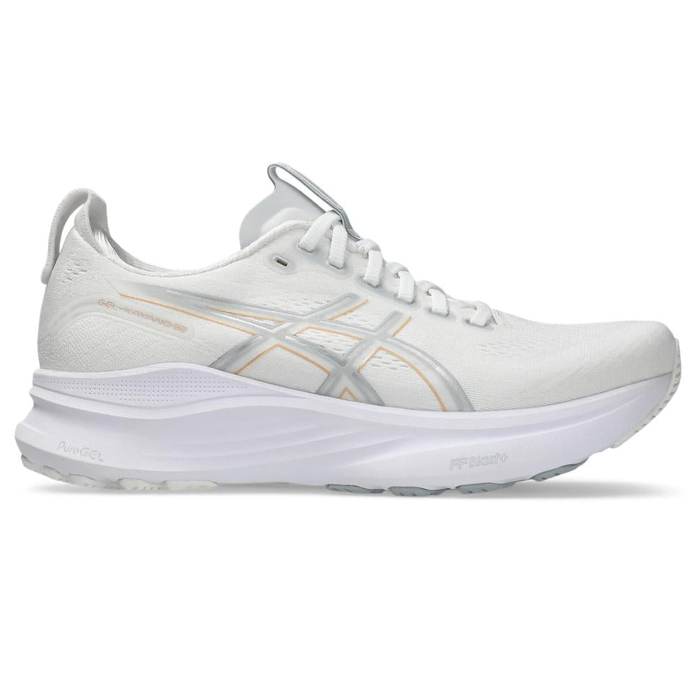 ASCIS Kayano 32 | White/Champagne | Women's High Cushion Stability Shoe