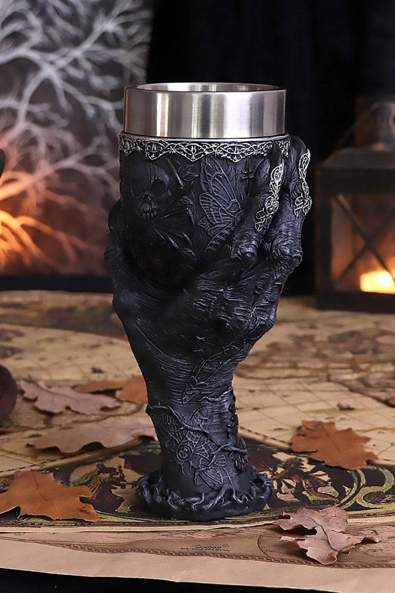 Baphomet's Grasp Horror Hand Goblet Glass