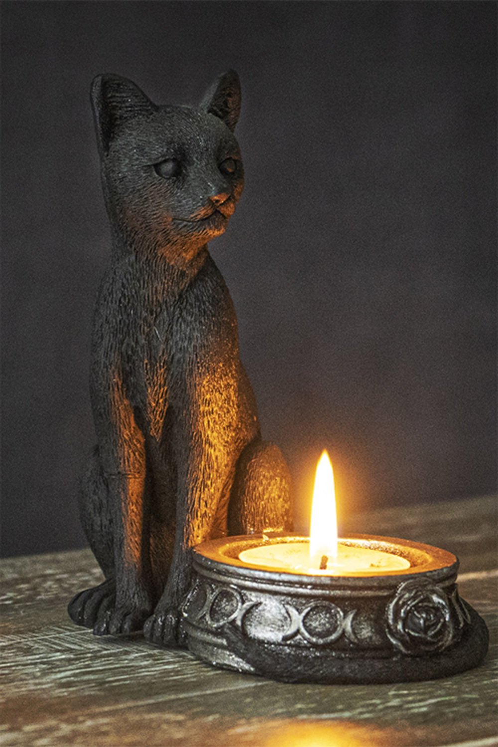 Black Cat Tea Light Candle Holder