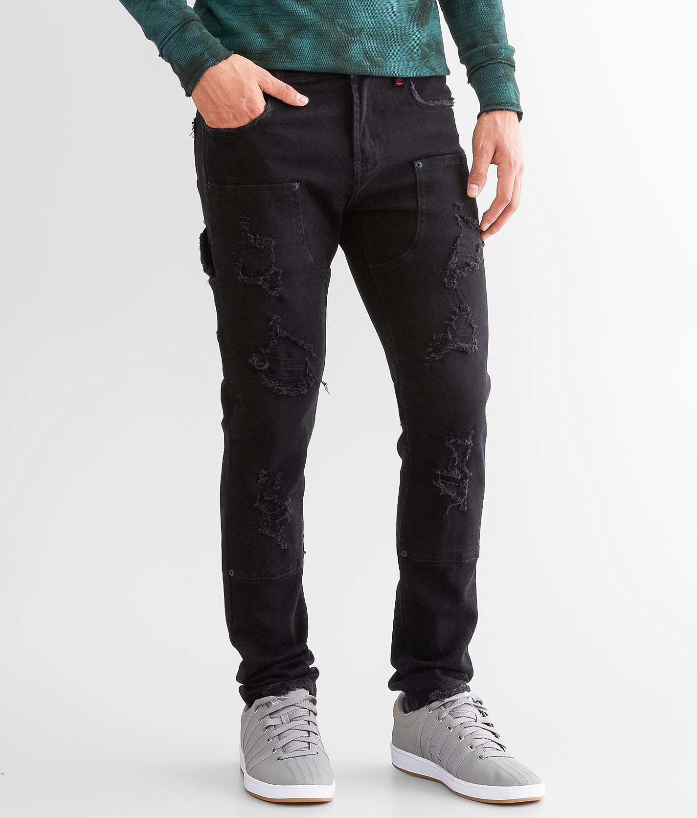 PREME Pieced Skinny Stretch Jean - Men's Jeans in Black