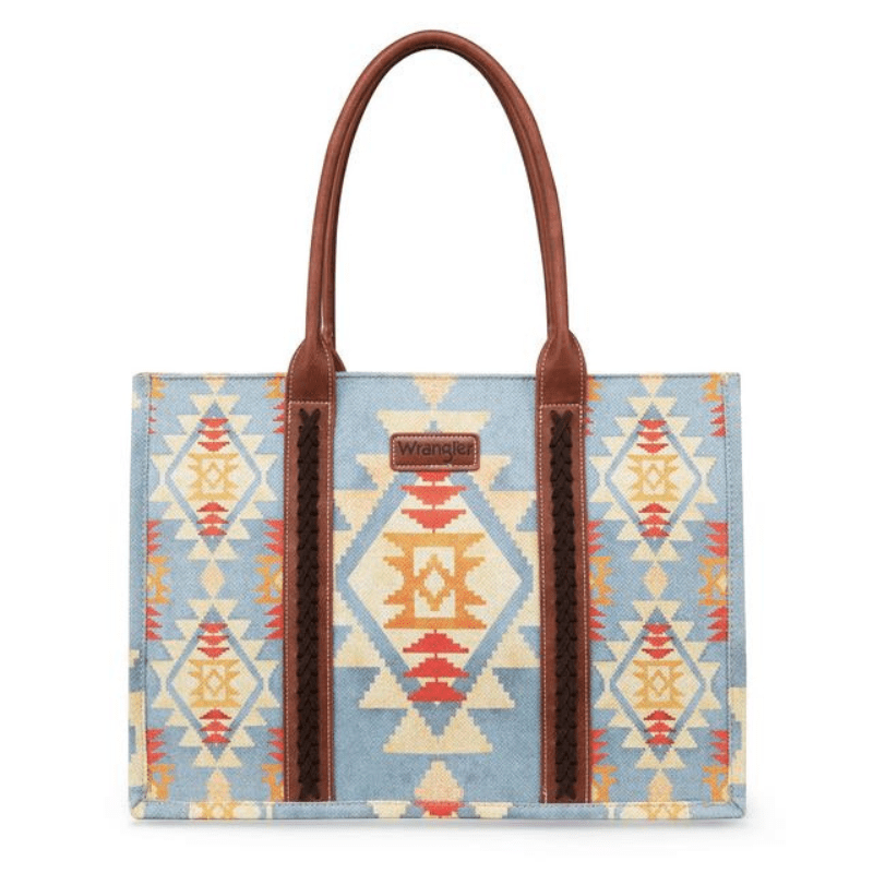 Wrangler Women's Southwestern Dual Sided Print Canvas Large Tote WG2202-8119BR