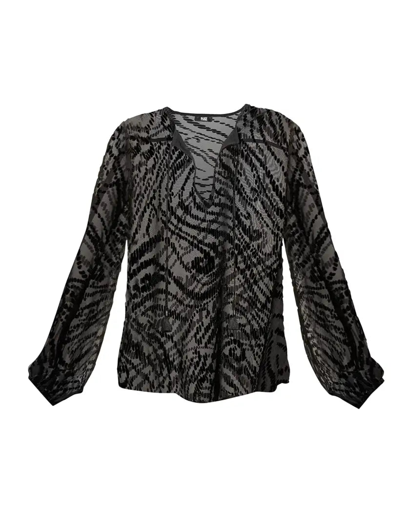 Selmah Velvet Burnout Sheer Top