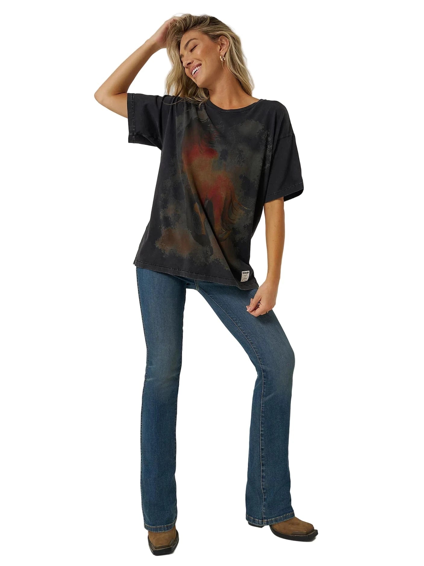 Wrangler X Lainey Wilson Women's Boho Wash Boot Hugger Jeans 112370404