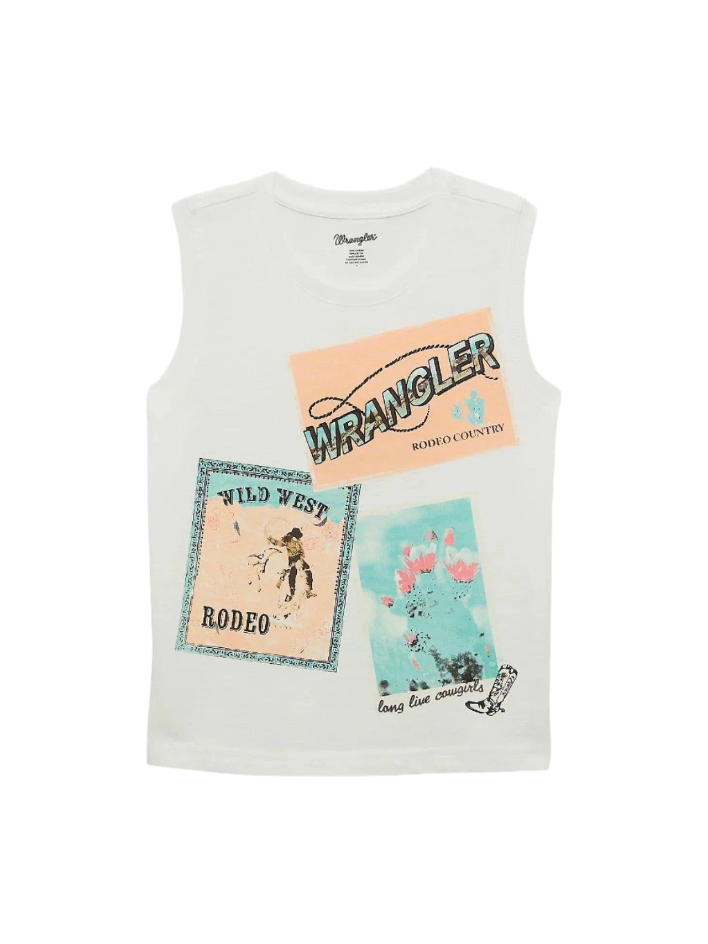 Wrangler Girl's White Western Graphic Tank 112364325